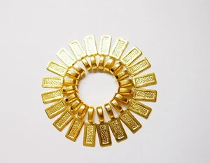 20 Large Gold Plated Rectangle Glue on Bails for Pendants 4 Cabochons 26x7.7mm - Picture 1 of 12