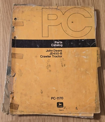 Catálogo de piezas originales 1972 John Deere JD450-B tractor sobre orugas PC-1170 Foto 1 de 4