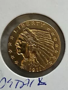 Cuarto de águila india de oro 1911 2 1/2 - detalle AU - Imagen 1 de 2