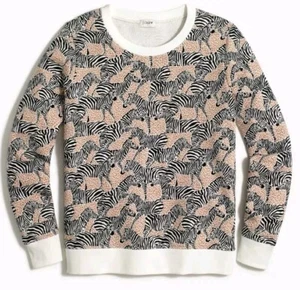 J. Crew Zebra Printed Sweatshirt Medium Crewneck Pullover - Bild 1 von 6