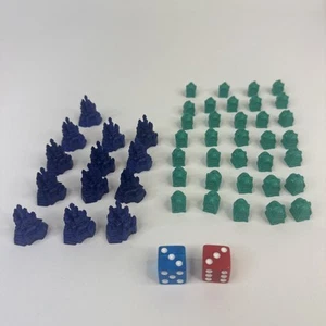 Monopoly Disney Edition Replacement Pieces 13 Castles 34 Cottages Houses 2 Dice - Picture 1 of 4