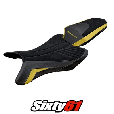 Funda de asiento Honda CB 1000 Hornet 2025 Tappezzeria terciopelo dorado negro Foto 1 de 4