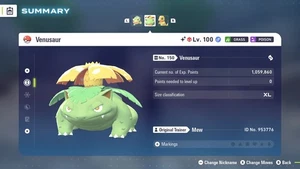 Brillante 6IV Modesto Alfa Venusaur Nivel 100 Pokémon ZA + Master Ball - Imagen 1 de 4