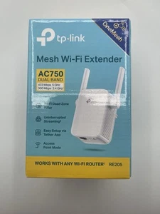 TP-Link RE205 AC750 WLAN Range Extender 1 Port Dual-Band 2,4 GHz 5 GHz Neu - Bild 1 von 2