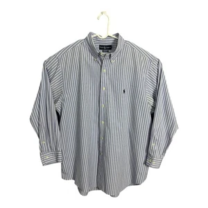 Polo Ralph Lauren Classic Fit Blue Vertical Striped Oxford Button Down Shirt XXL - Picture 1 of 9