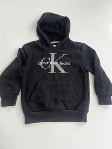 Calvin Klein Jeans Kids Black Cotton Blend Hoodie “CK” Logo Size 6 - Picture 1 of 2