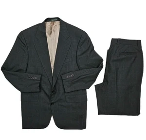 Vintage Ralph Lauren Chaps Men's 40r Blazer 33x32 Unhemmed Pants Gray Plaid - Picture 1 of 13