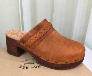 NIB Kork-Ease Women Tilly Braided Strap Leather Studs Platform Clog US 11 Orange - Picture 1 of 24