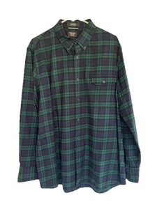 Nordstrom Tienda Hombre Clásicos Azul Negro Reloj Cuadros Algodón Camisa Franela XL - Imagen 1 de 8