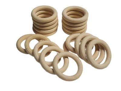 Holzringe ∅ 50 mm natur - 20 Stück zum Basteln, Deko - Bild 1 von 3