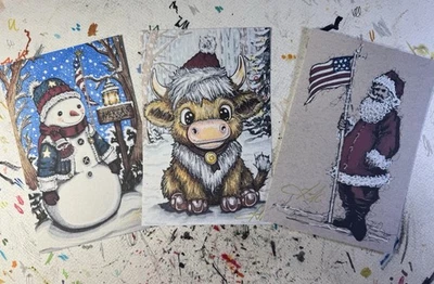 2025 Artist Signed Christmas Greeting Cards (Set Of 10) By Artist Tony Keaton - Image 1 of 4