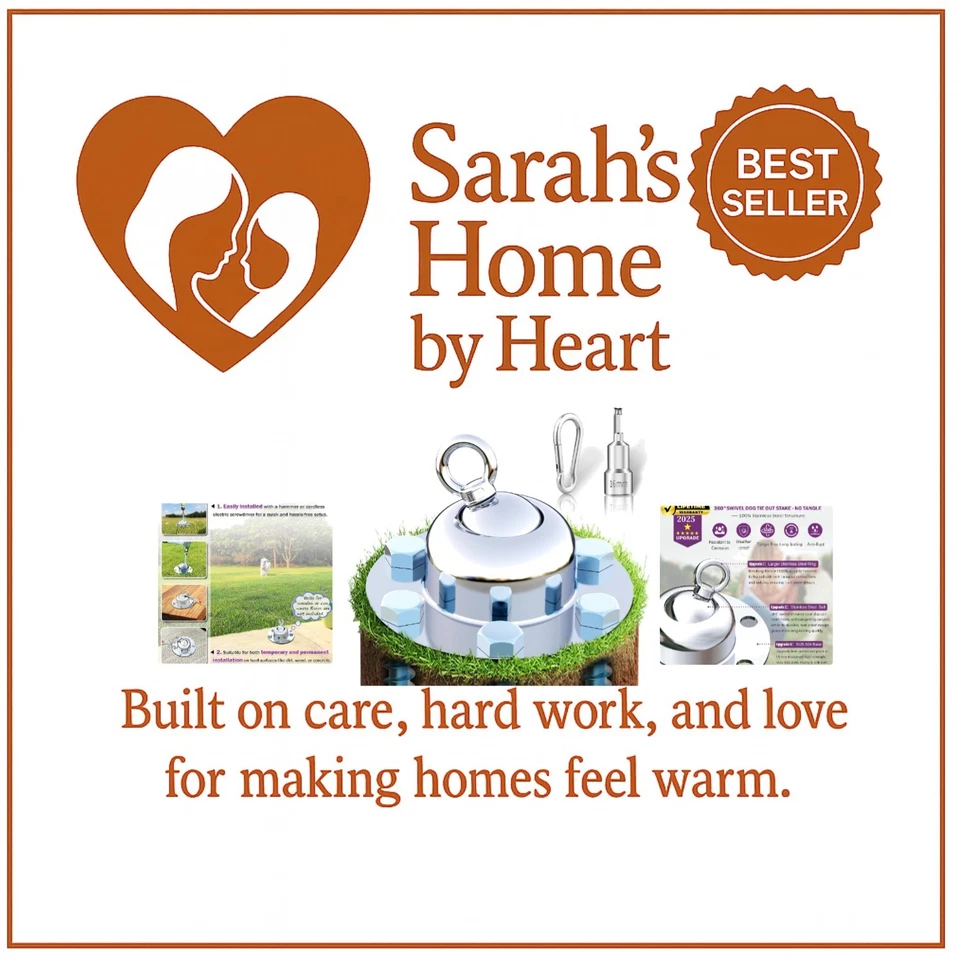 360° Swivel Dog Tie out Stake Anchor – Lifetime Replacement Heavy Yard Rust Proo