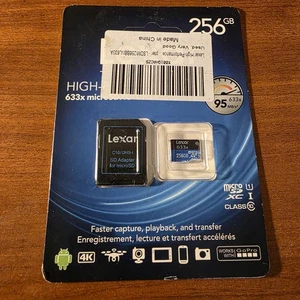 Lexar BLUE High-Performance 633x 256GB UHS-I microSDXC Memory Card w/SD Adapter - Picture 1 of 2