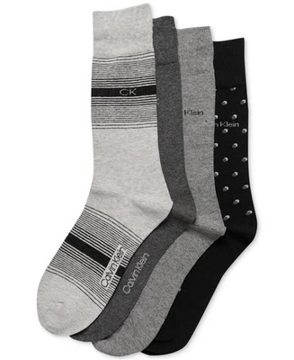 Paquete de 4 calcetines de vestir Calvin Klein de longitud redonda para hombre talla única gris surtido Foto 1 de 4