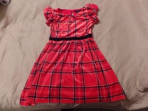 Girl's, Nautica, Red/White/Black Plaid, Holiday Dress, Lined, Size: 7, Ex. Con. - Picture 1 of 11