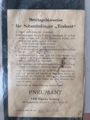 Scmutzfänger Original Verpackung für Trabant - Bild 1 von 2