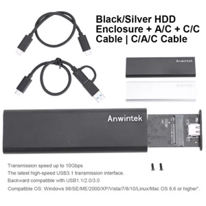 M2 SATA NGFF auf USB3.1 SSD Gehäuse 10Gbps SSD Case für 2230 2242 2260 2280 SSD - Bild 1 von 21