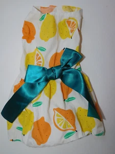 Ropa para Perros Pequeño Vestido de Verano Blanco Limones Naranjas Conjunto VER MEDIDAS - Imagen 1 de 5