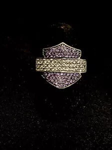 Harley Davidson Vintage STAMPER 925 STATEMENT Silber Kristall Ring Größe 6 - Bild 1 von 8