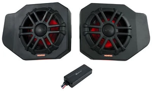 Pair Memphis Audio RNGR65FE 75w RMS Speakers+Pods+Amp For 2018+ Polaris Ranger - Picture 1 of 12