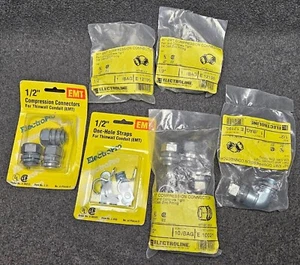 Posten 21 verschiedene Electroline Verbinder Fittings & Riemen 1/2" für Metallrohr - Bild 1 von 3