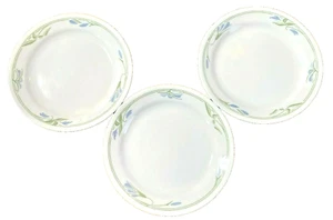 Corelle CORONA BLU piatti pane e burro 7 1/4" bordo floreale lotto di 3 - Foto 1 di 8
