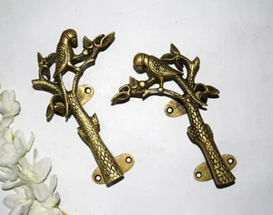 7'' Inches Bird Door Pull Set Brass Parrot On Tree Shape Door Hardware EK563 - Picture 1 of 7