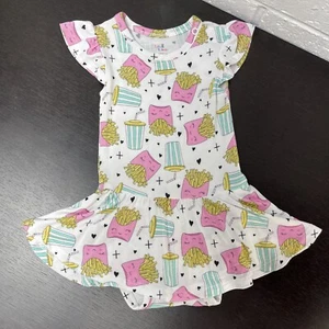 Lia&Liam Baby Girls Bamboo Clothes SZ 6-12M Short Sleeve Twirl Bodysuit Dress - Picture 1 of 8