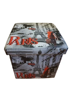 Sitzhocker Sitzwürfel mit Stauraum Fußbank Truhen Aufbewahrungsbox faltbar 38cm - Bild 1 von 1