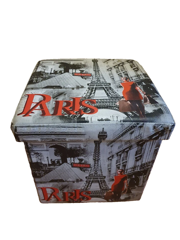 Sitzhocker Sitzwürfel mit Stauraum Fußbank Truhen Aufbewahrungsbox faltbar 38cm - Bild 1 von 1