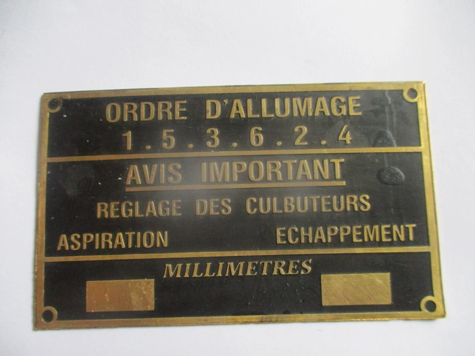 类型板黄铜板匾 S76 Delahaye 135 163 点火订单 B-Ware — 第 1/1 张图片