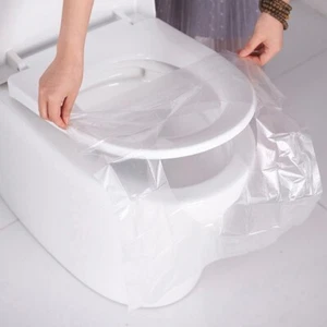 50Pcs Toilet Seat Covers Paper Disposable Plastic Toilet Seat Mats Public Travel - Picture 1 of 12