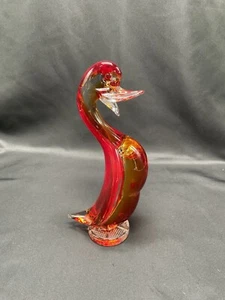Murano Style Amber glass duck figurine - Picture 1 of 8