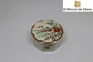 Antique Jewelry Box Beads Porcelain SHIBATA Japan c.1970s - Picture 1 of 4