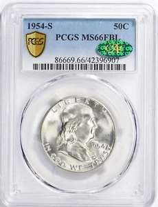 1954 S Franklin Half PCGS MS66FBL CAC- SEND OFFERS! Beautiful Example - Picture 1 of 1