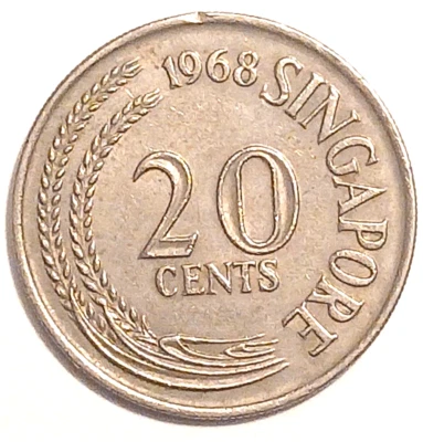 1968 20 Cents Singapore Foreign Coin - Image 1 of 2
