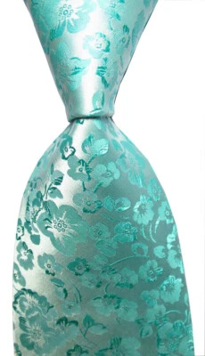 Nueva Corbata Clásica Floral Azul Cielo TEJIDA JACQUARD 100% Seda Para Hombre Foto 1 de 2