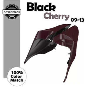 Advanblack Black Cherry Extended Stretched Side Cover For Harley Touring 09-13 - Imagen 1 de 8