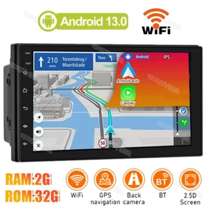 Carplay 2+32G 7in Android 13 Double DIN BT HD WIFI SWC GPS NAV Car Stereo Radio - Picture 1 of 12