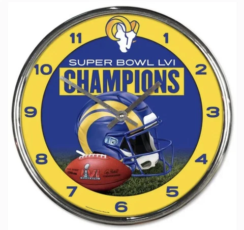 Los Angeles Rams Super Bowl LVI Chrome Clock NFL Cover