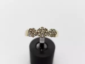 10k Yellow GoldBrown Round Diamond Cluster Ring 0.50 CT - Picture 1 of 6