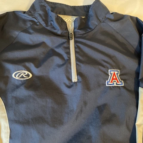 Arizona Wildcats Rawlings Long Sleeve Windbreaker 1/4 Zip Size Small Cover