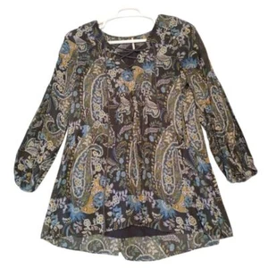 Mini Vestido Boho Free People Lluvia o Brillo Cachemira Manga Larga Cottagecore - Imagen 1 de 8
