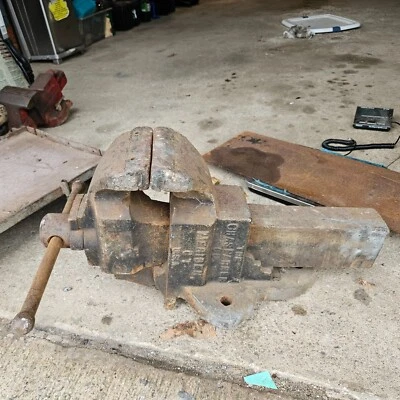 БОЛЬШИЕ винтажные скамейные тиски Charles Parker 956 6 дюймов 128 фунтов - Изображение 1 из 4