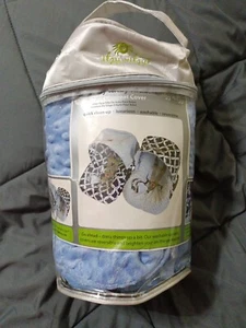 Itsy Ritzy Baby Rider Social Circle Blue Infant Car Seat Cover Reversible  - Picture 1 of 10