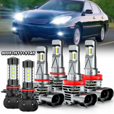 Para Lexus ES330 2005-2006 6000K LED Faro Luz Alta-Baja + Kit Bombilla Antiniebla Foto 1 de 4