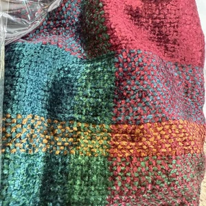 Vtg Hasting Collection Luxury Chenille Plaid Waffle Fringed Throw 40” x 70” - Picture 1 of 7