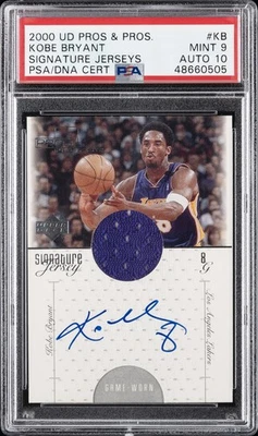 2000 UPPER DECK PROS & PROSPECTS SIGNATURE JERSEYS #KB KOBE BRYANT PSA 9 AUTO 10 - Image 1 of 2