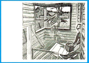 G.Zakharov 1966 Russian postcard GIRL ROOM WIindow View LANDSCAPE HORSEMAN - Foto 1 di 2