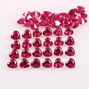 Lote de 20 piedras preciosas sueltas naturales rubí rojo corte corazón 6x6 mm Mozambique - Imagen 1 de 3